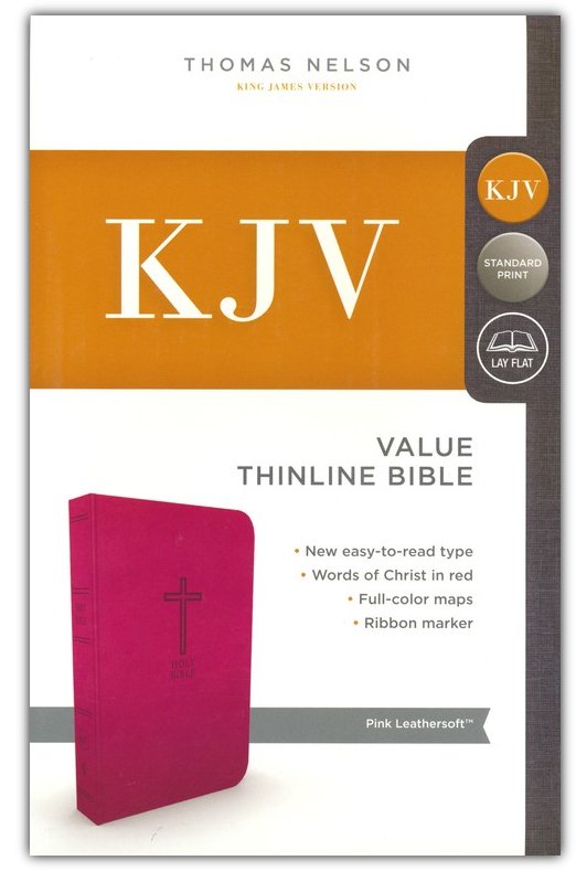 KJV Thinline Value Bible Pink Leathersoft