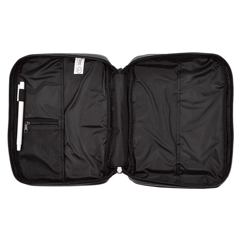 Two Fold Organizer Bible Cover Black Luxleather Small