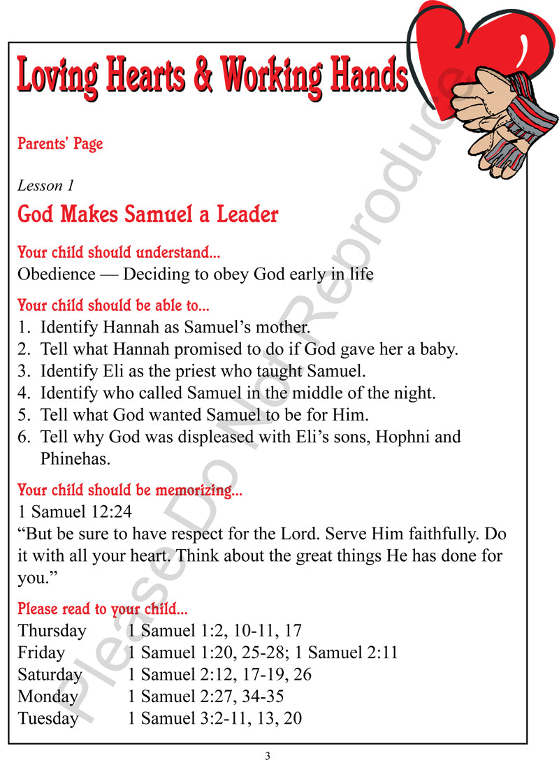 Loving Hearts and Working Hands - 1 Samuel-1 Kings 11