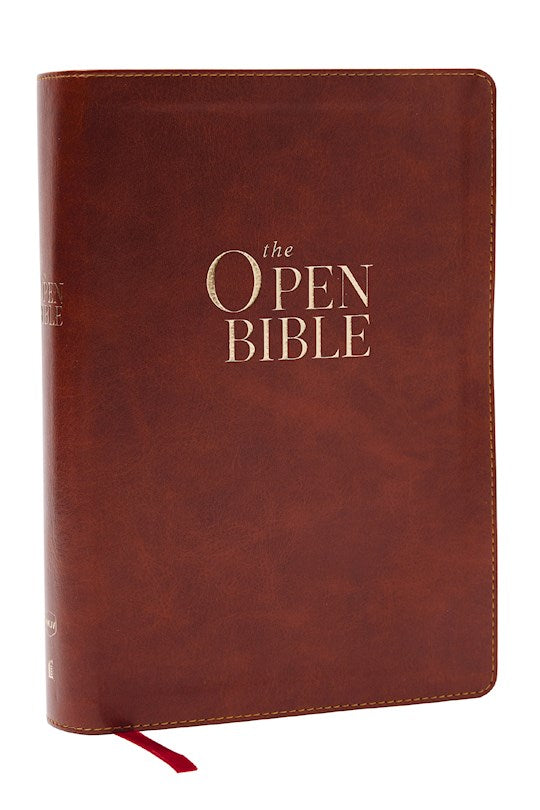 NKJV Open Bible - Brown Leathersoft