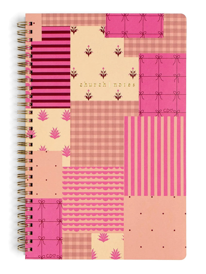 Church Notes with Maps Quilted Patchwork Notebook