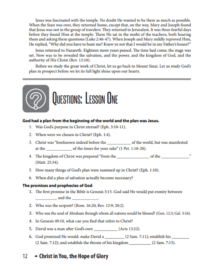 Christ In You:  The Hope Of Glory