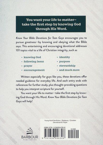 Know Your Bible Devotions for Teen Guys