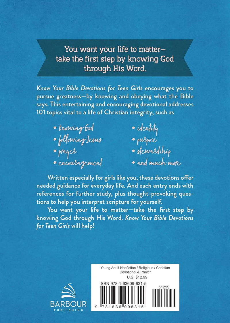 Know Your Bible Devotions fo Teen Girls