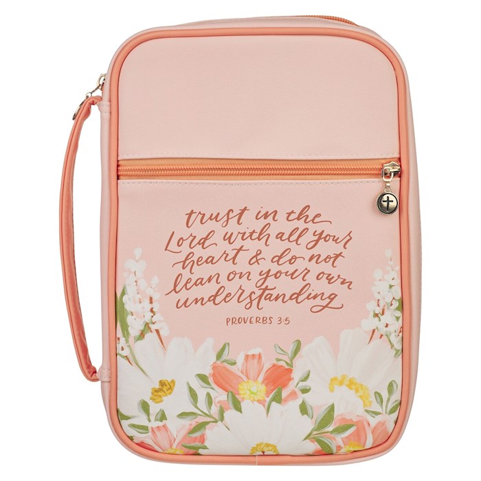 Bible Cover Fashion: Trust in the Lord Pink Floral Medium