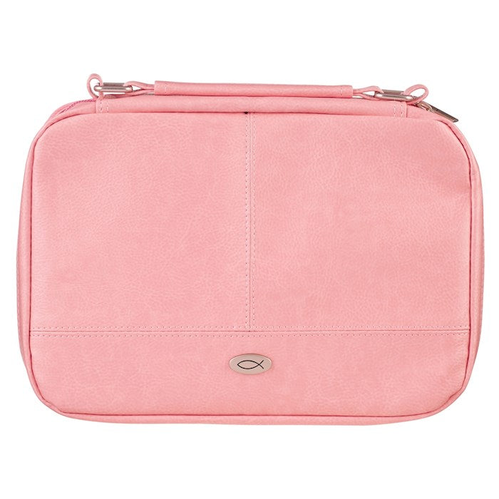 Two-Fold Organizer Bible Cover Pink LuxLeather X-Large