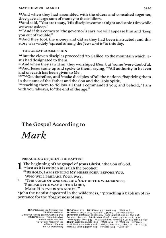 NASB 2020 Wide Margin Reference Bible, Black Genuine Leather