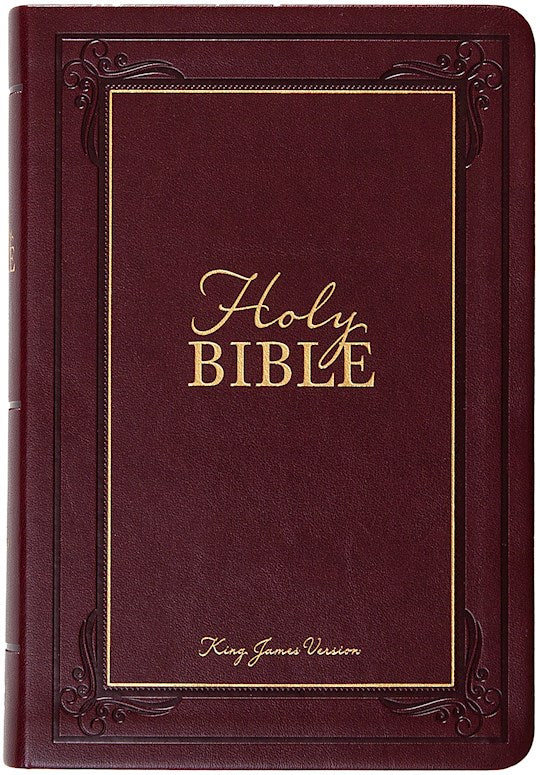 KJV Giant Print Compact Bible Garnet Faux Leather Indexed
