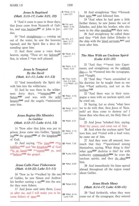 KJV Hebrew-Greek Key Word Bible Black Bonded Indexed