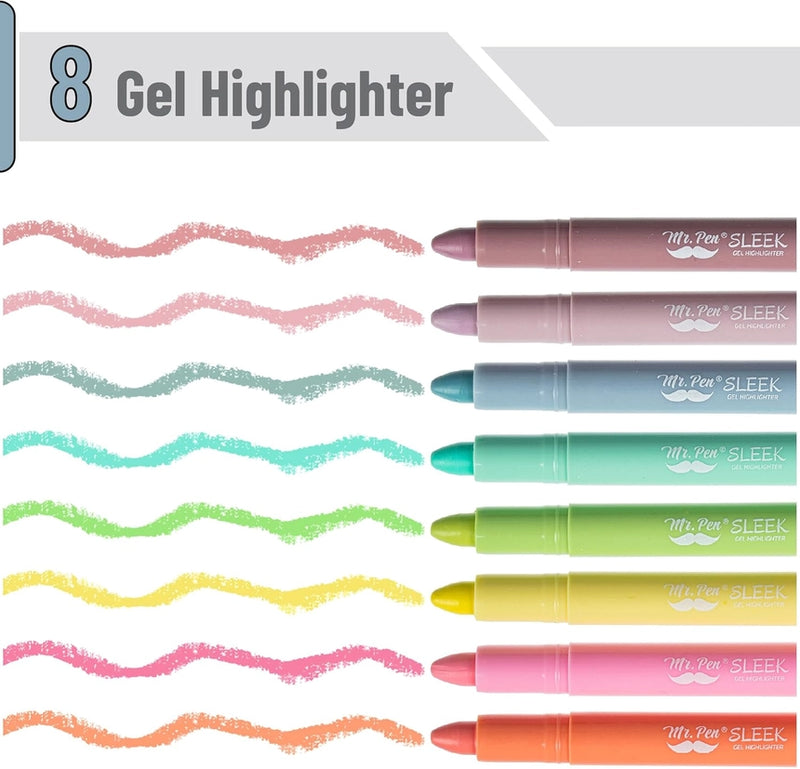 Mr. Pen Gel Highlighter Set Assorted Colors