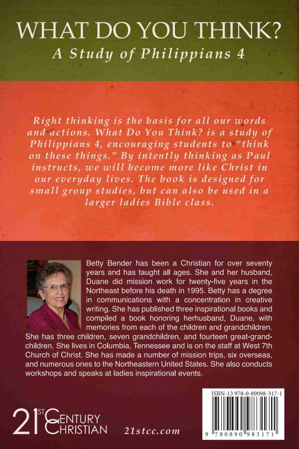 What Do You Think? - A Study of Philippians 4