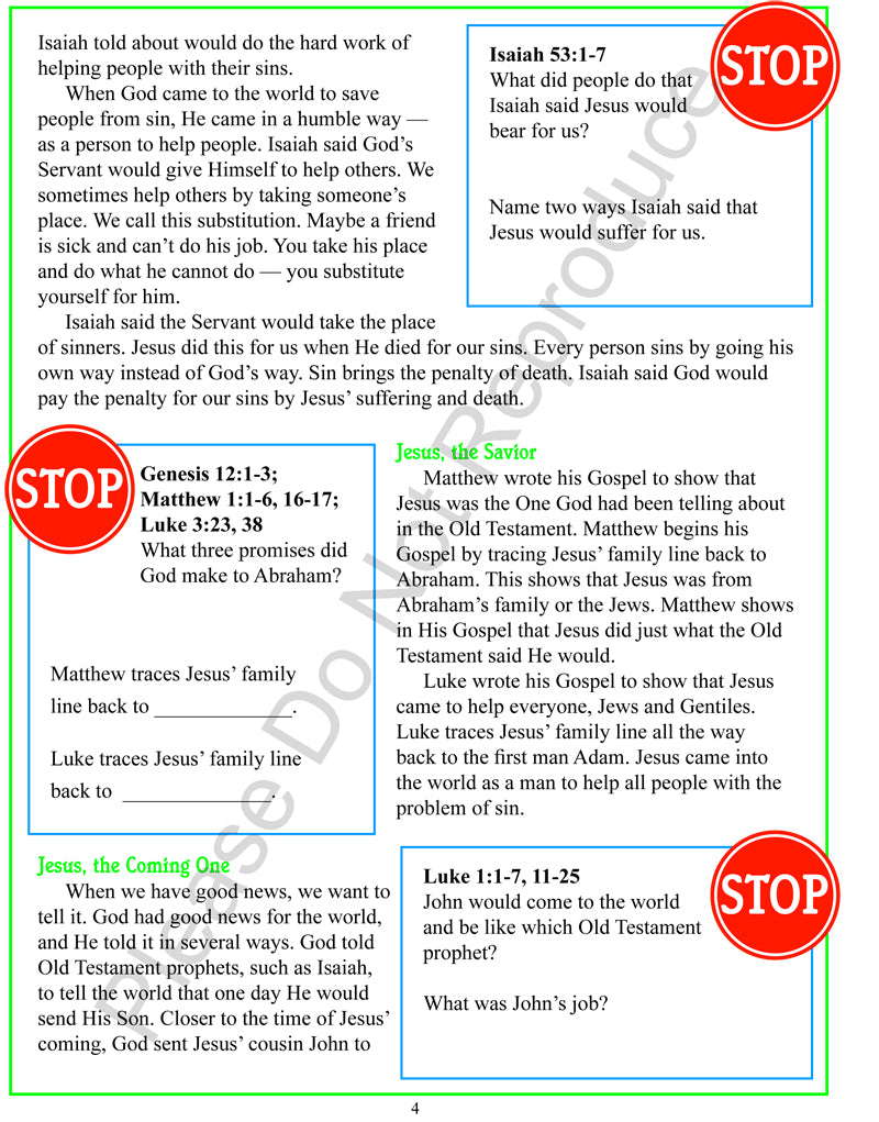 Stop, Look, & Listen - Life of Christ