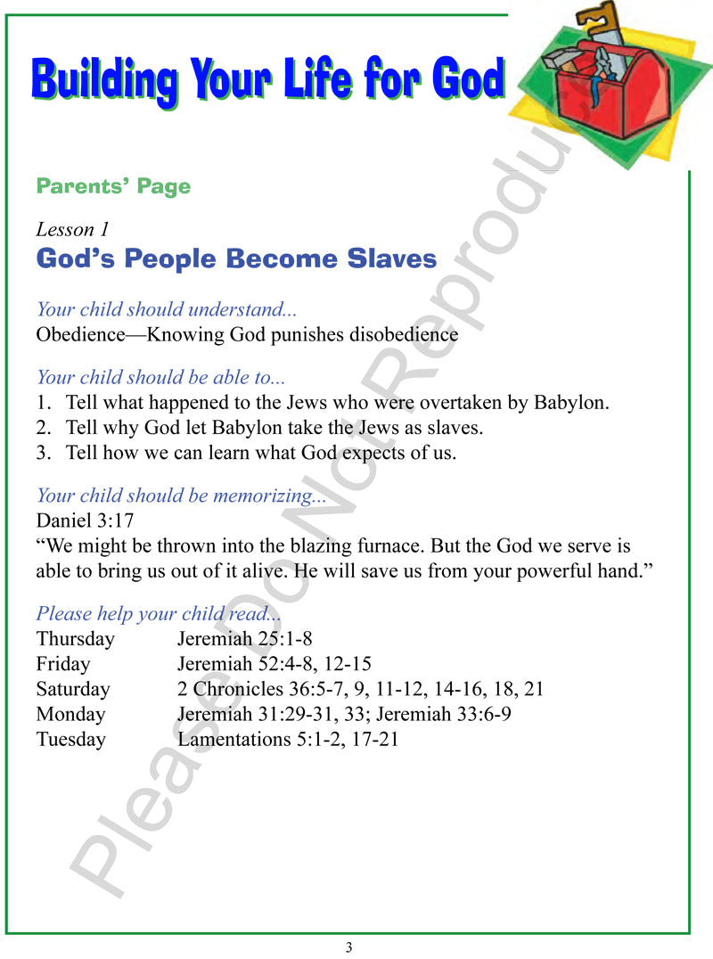 Building Your Life For God - Ezra, Nehemiah, Esther, Daniel, Ezekiel, Haggai, & Malachi