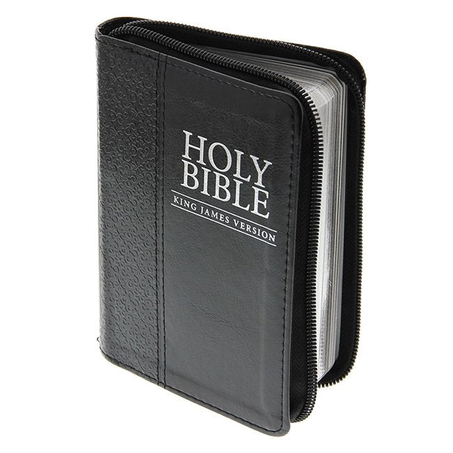 KJV Pocket Bible Black LuxLeather with Zipper