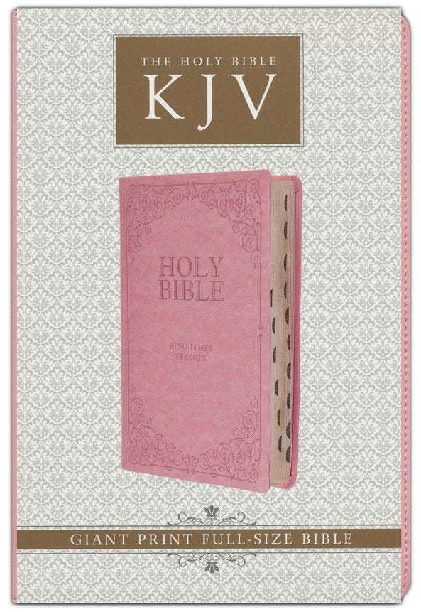 KJV Giant Print Full-Sized Bible Pink Faux Leather Indexed