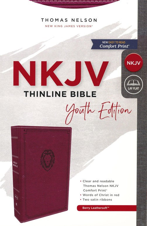 NKJV Thinline Bible Youth Edition Berry Leathersoft