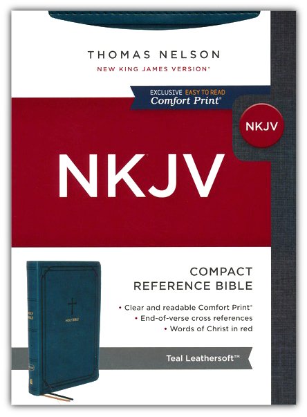NKJV End-of-Verse Compact Reference Bible Teal Leathersoft