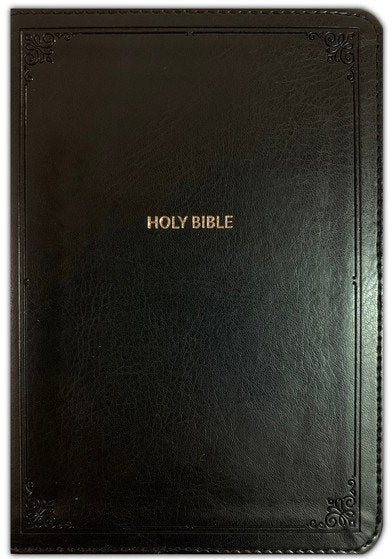 NKJV Deluxe Compact Large Print Reference Bible Black Leathersoft