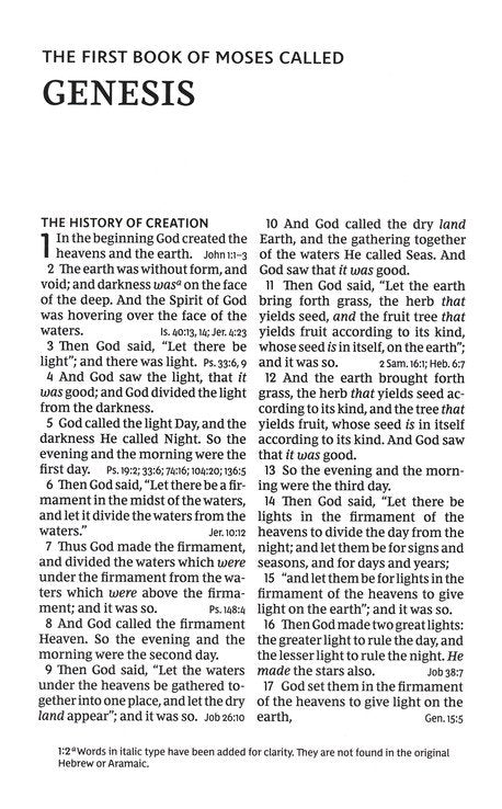 NKJV Personal Size Large Print End-of-Verse Reference Bible Black Leathersoft Indexed