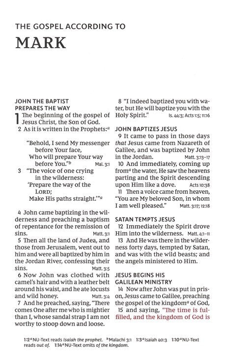 NKJV Personal Size Large Print End-of-Verse Reference Bible Black Leathersoft Indexed