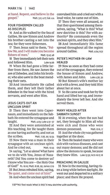 NKJV Personal Size Large Print End-of-Verse Reference Bible Black Leathersoft Indexed