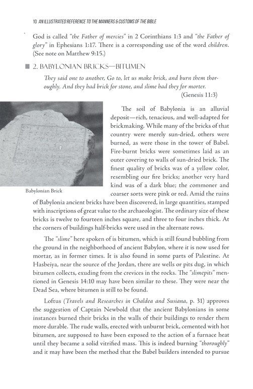 An Illustrated Reference to the Manners & Customs of the Bible