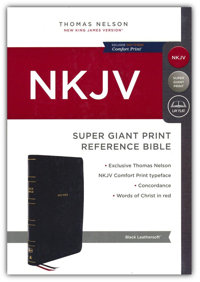 NKJV Super Giant Print Reference Bible, Black Leathersoft