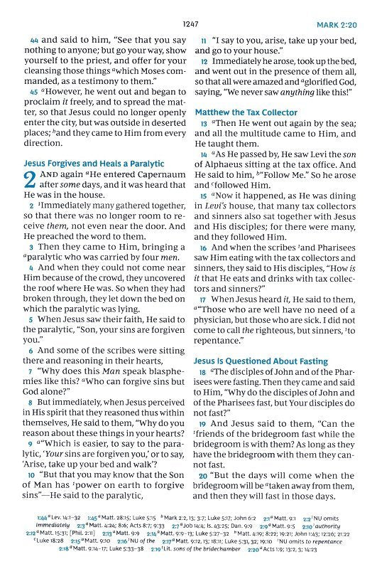 NKJV Large Print Verse-by-Verse Ref Bible Brown Genuine Leather * (Maclaren)