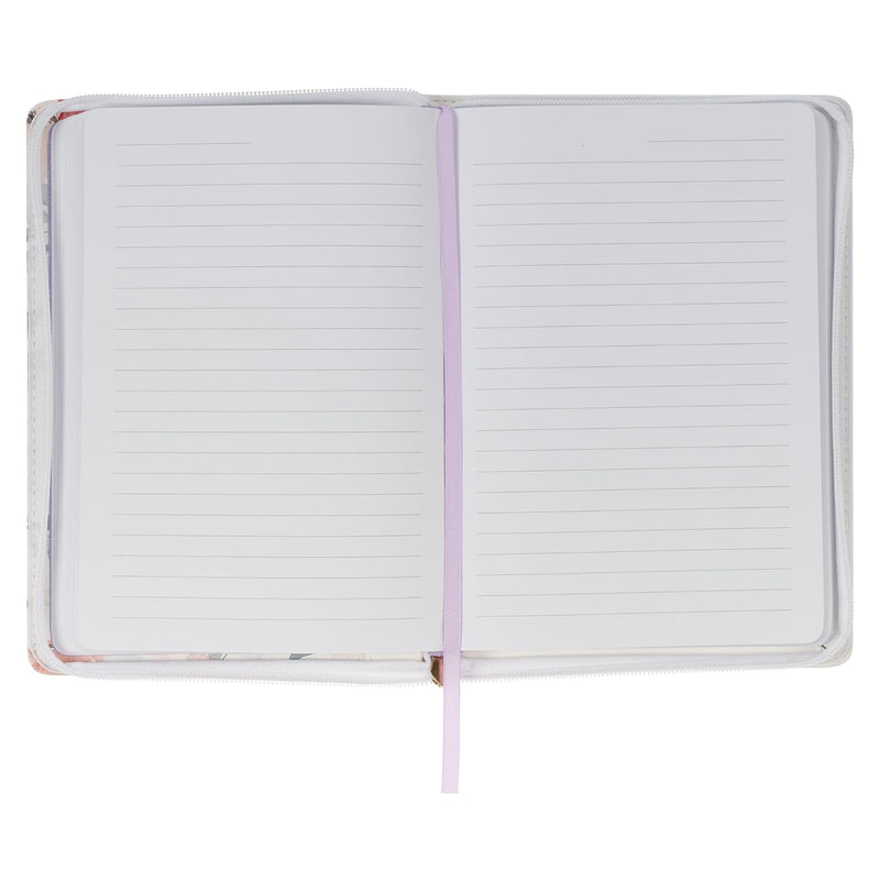 Journal: Love is Patient  Coral Poppy with Zipper Closure