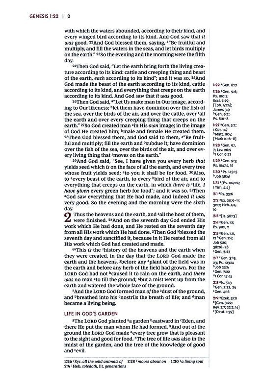 NKJV Single-Column Wide Margin Reference Black Genuine Leather (op)