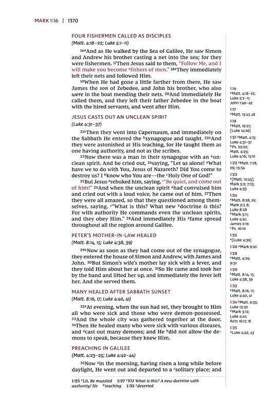 NKJV Single-Column Wide Margin Reference Black Genuine Leather (op)