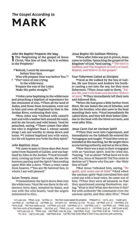 NKJV Deluxe Thinline Reference Bible Black Genuine Leather Indexed (op)