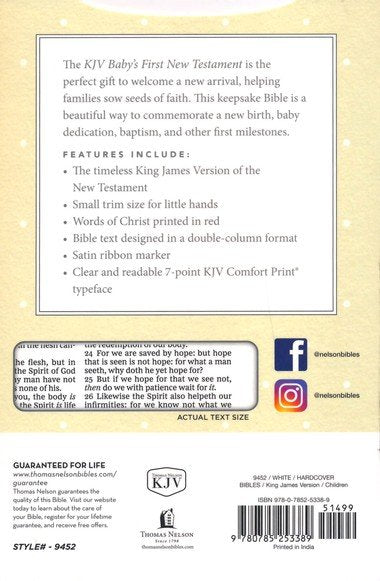 KJV Baby's First New Testament White Hardback