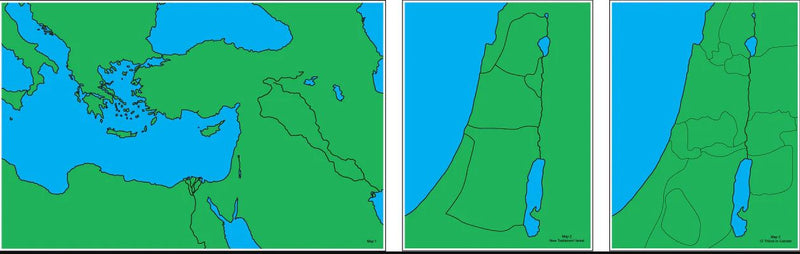 Bible Study Guide for All Ages Unlabeled Wall Maps and Time Line (POLY)