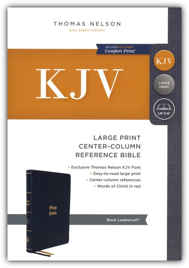 KJV Large Print Center Column Reference Bible Black Leathersoft (op)