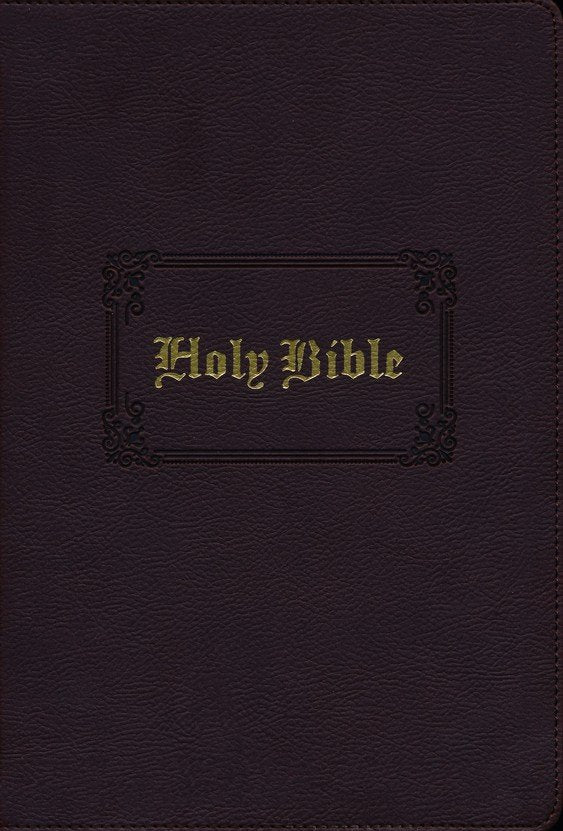 KJV Large Print Center Column Reference Bible Brown Leathersoft Indexed (op-a)