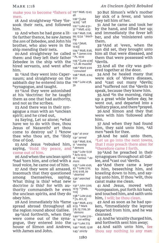 KJV Large Print Center Column Reference Bible Black Leathersoft Indexed (op)