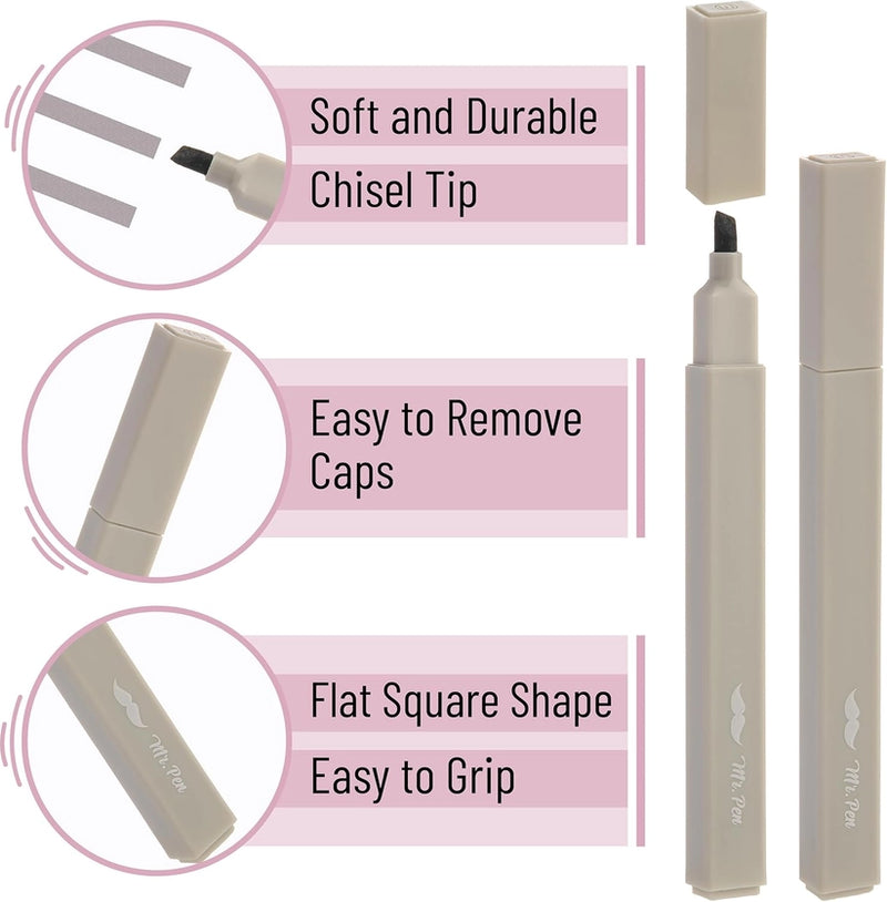 Mr. Pen Aesthetic Highlighters, 8 piece Neutral Colors Chisel Tip (os)