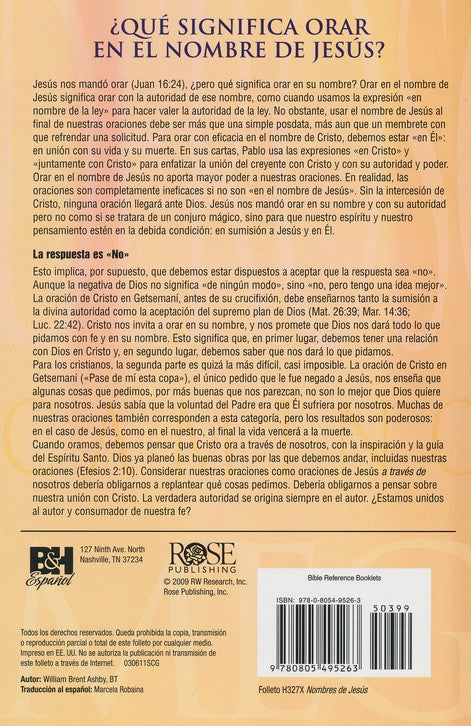 Nombres de Jesus Spanish Pamphlet
