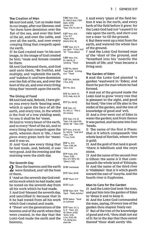 KJV Center Column Reference Bible Black Leathersoft