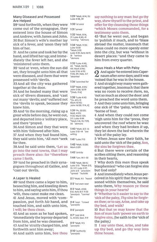 KJV Center Column Reference Bible Black Leathersoft