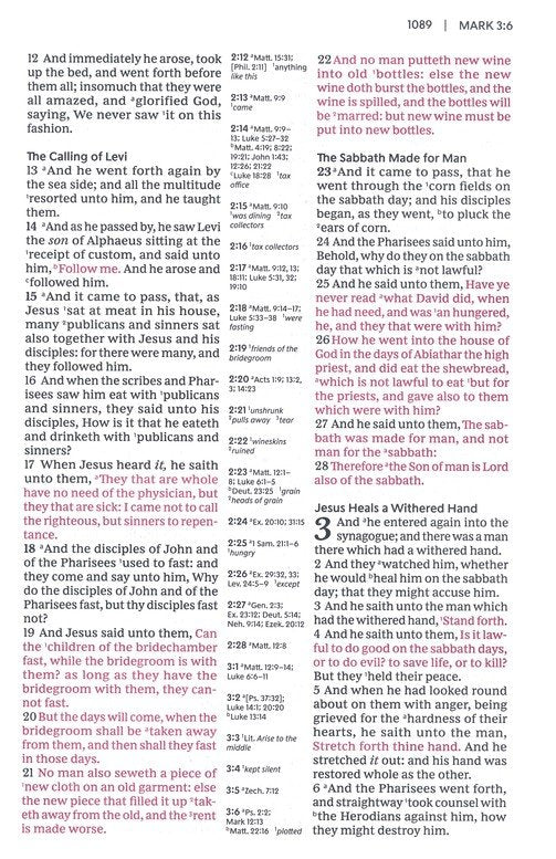 KJV Center Column Reference Bible Black Leathersoft
