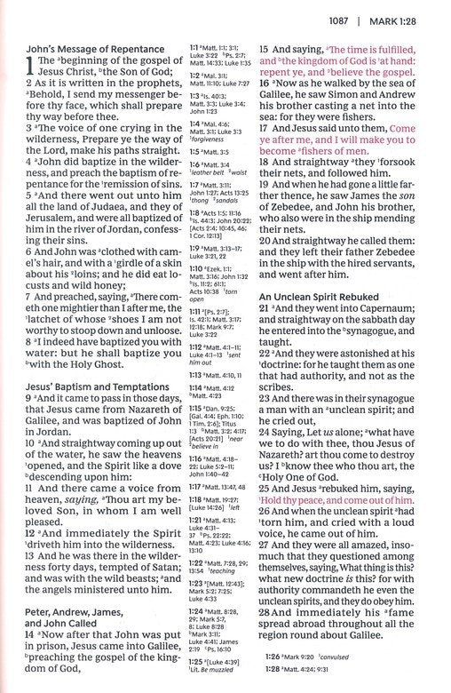 KJV Center Column Reference Bible Purple Leathersoft (op)