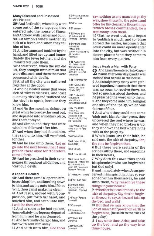 KJV Center Column Reference Bible Purple Leathersoft (op)