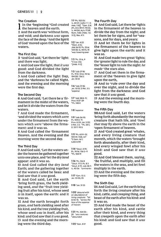 KJV Center Column Ref Bible Black Genuine Leather (op)