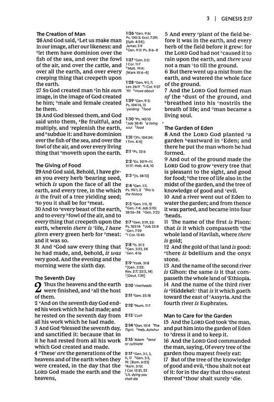 KJV Center Column Ref Bible Black Genuine Leather (op)