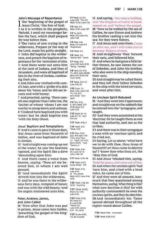 KJV Center Column Ref Bible Black Genuine Leather (op)