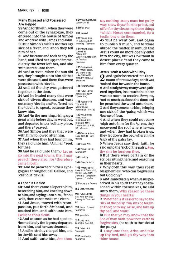 KJV Center Column Ref Bible Black Genuine Leather (op)