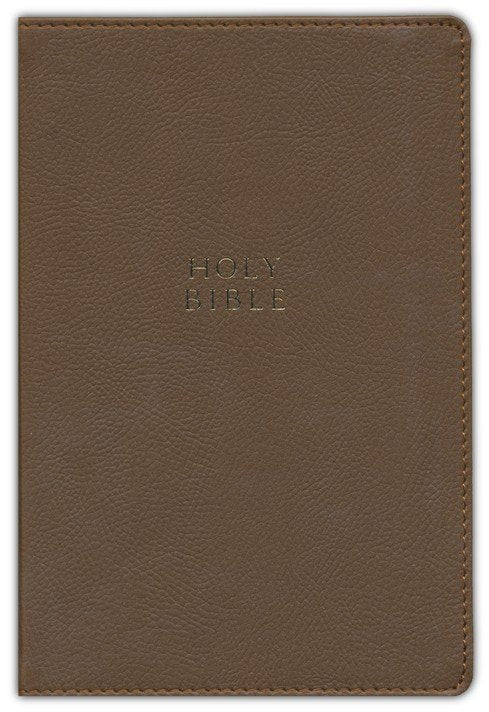 NKJV Compact Center-Column Ref. Bible Brown Leathersoft
