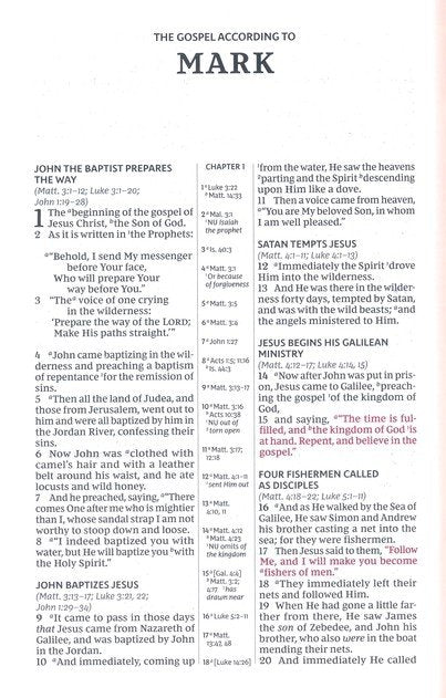 NKJV Compact Center-Column Ref. Bible Brown Leathersoft